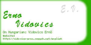erno vidovics business card